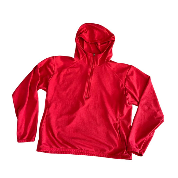 Nike Women's Red Vintage 1/4 Zip Long Sleeve DRI-FIT Pullover Activewear Hoodie - Picture 1 of 7